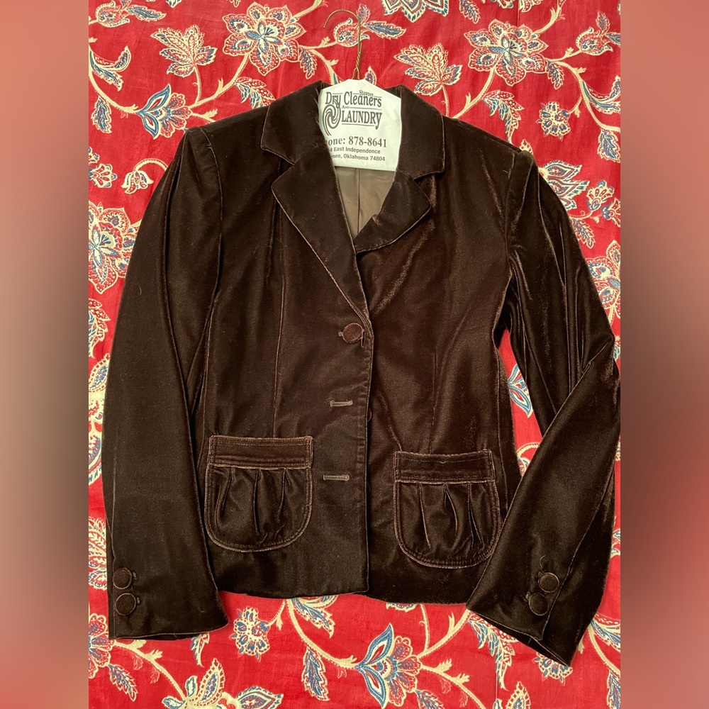Susan Lewis Brown Velvet Blazer